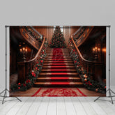 Lofaris Luxus Rot Festlich Weihnachten Stimmung Treppe Hintergrund